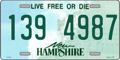 NH license plate 1394987