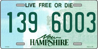 NH license plate 1396003