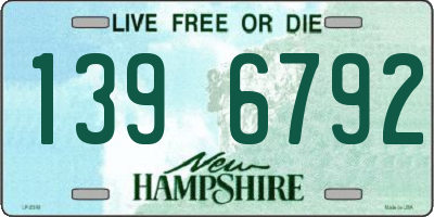 NH license plate 1396792