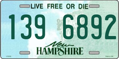 NH license plate 1396892