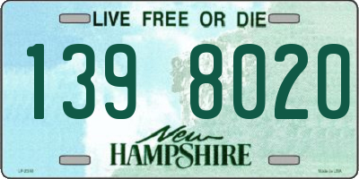 NH license plate 1398020