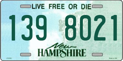 NH license plate 1398021