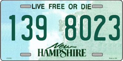 NH license plate 1398023