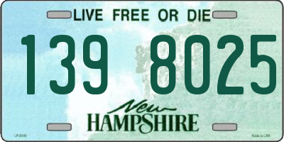 NH license plate 1398025