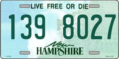 NH license plate 1398027