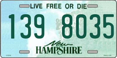 NH license plate 1398035