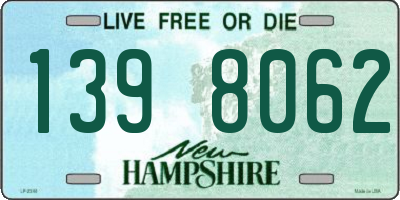 NH license plate 1398062