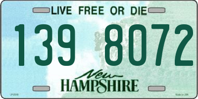 NH license plate 1398072