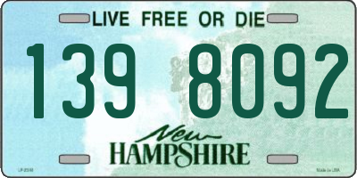 NH license plate 1398092