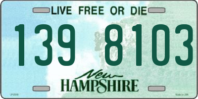 NH license plate 1398103