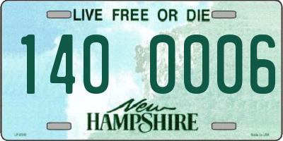 NH license plate 1400006