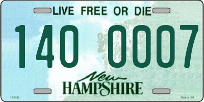 NH license plate 1400007
