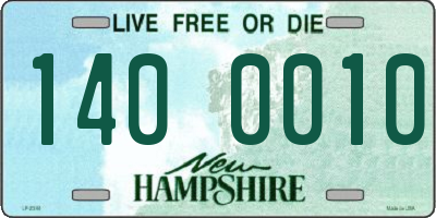 NH license plate 1400010