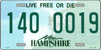 NH license plate 1400019