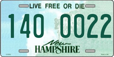 NH license plate 1400022