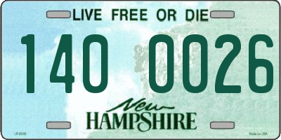 NH license plate 1400026