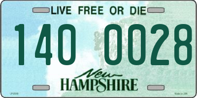 NH license plate 1400028