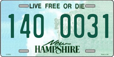 NH license plate 1400031