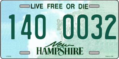 NH license plate 1400032