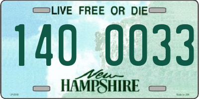 NH license plate 1400033