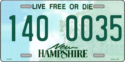NH license plate 1400035