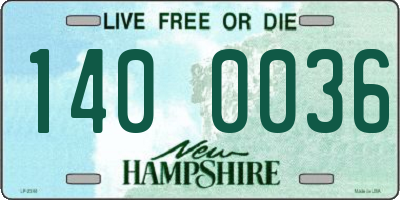 NH license plate 1400036
