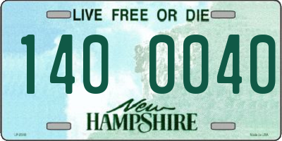 NH license plate 1400040