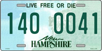 NH license plate 1400041