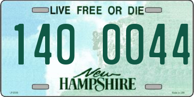 NH license plate 1400044