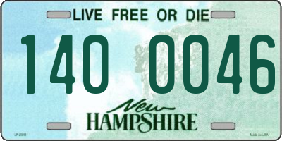 NH license plate 1400046