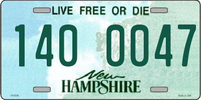 NH license plate 1400047
