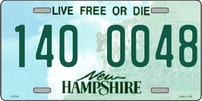 NH license plate 1400048