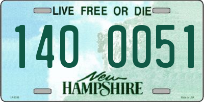 NH license plate 1400051