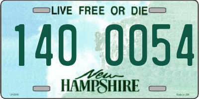 NH license plate 1400054