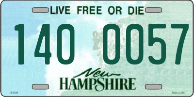 NH license plate 1400057