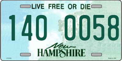 NH license plate 1400058