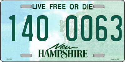 NH license plate 1400063