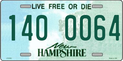 NH license plate 1400064
