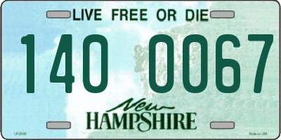 NH license plate 1400067