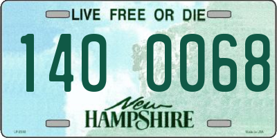 NH license plate 1400068