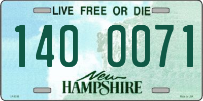 NH license plate 1400071