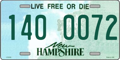 NH license plate 1400072