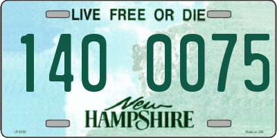 NH license plate 1400075