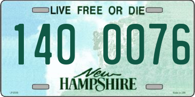 NH license plate 1400076