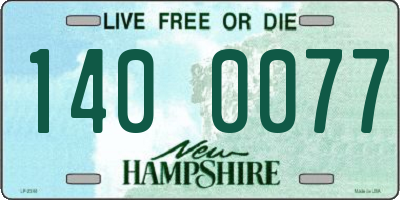 NH license plate 1400077