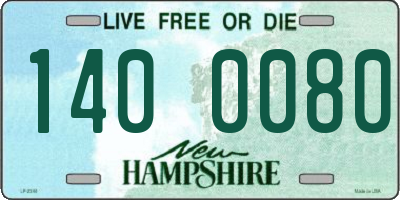 NH license plate 1400080