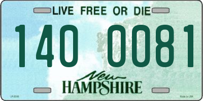 NH license plate 1400081