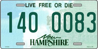 NH license plate 1400083