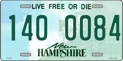 NH license plate 1400084