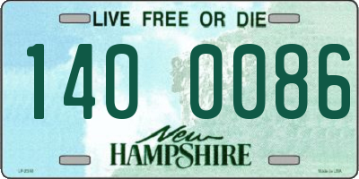 NH license plate 1400086